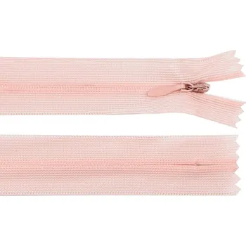 Zip Spirálový zip skrytý šíře 3 mm délka 60 cm Dederon - 361 broskvová světlá