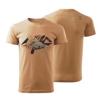 Pánské oblečení Giants fishing Tričko pánské béžové Rybář s kaprem|vel. S