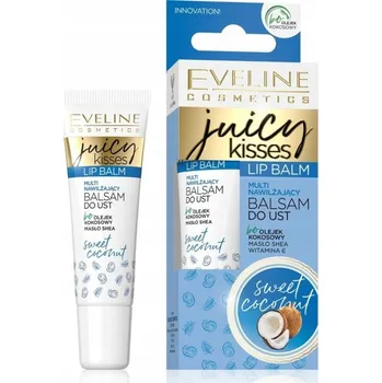 Péče o rty Eveline Cosmetics Juicy Kisses Balzám na rty - Intenzivní hydratace - Sladký kokos 12 ml