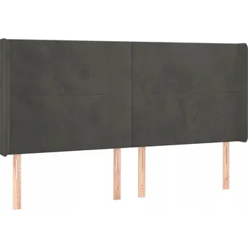 Čelo postele sametové 183x16x118/128 cm, tmavě šedé
