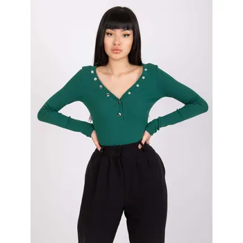 Dámské tričko Tmavě zelené dámské tričko s výstřihem RV-BZ-7439.18-dark green Velikost: S