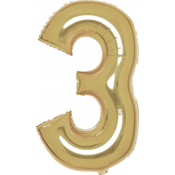 Balónek Amscan 9915181 Velké číslo bílé zlato 3