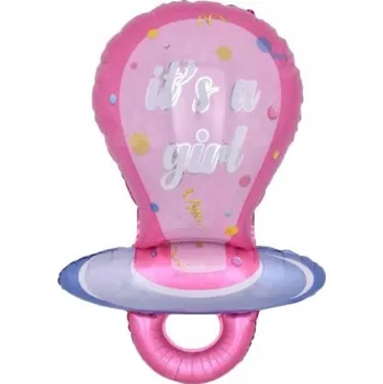 Balónek Foliový balónek dudlík „I'ts a Girl“ 97 cm