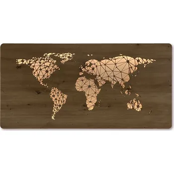 Obraz Li-Go "Mapa světa" světelný obraz 230V 120x60cm provedení povrchu: dub světlý