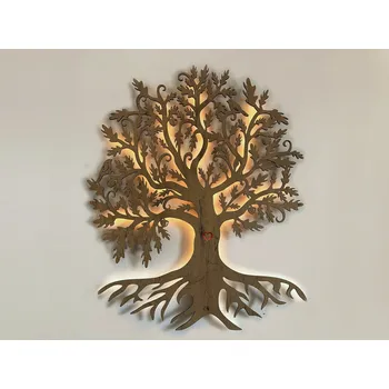 Obraz Li-Go "Dub" světelný strom 230V 90x110cm provedení povrchu: oliva