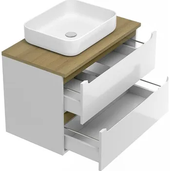 Šatní skříň Naturel Koupelnová skříňka pod umyvadlo Stilla 80x60x45 cm bílá STILLAD08057DBK