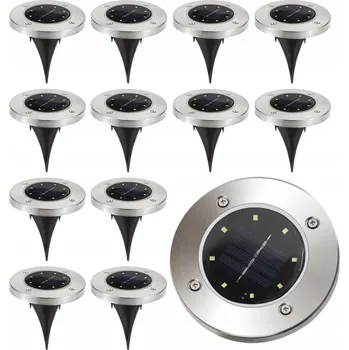 Venkovní osvětlení Solární lampa zapichovací Unitec stříbrná 12,5 cm 12 ks