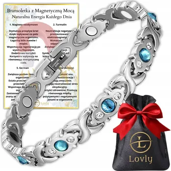 Náramek MAGNETICKÝ NÁRAMEK ZDRAVOTNÍ DÁMSKÝ STŘÍBRNÝ NEREZOVÁ OCEL PREMIUM