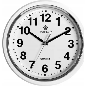Hodiny Nástěnné Hodiny Kulatý Tichý Mechanismus Bílý / Bílý 28cm Perfect