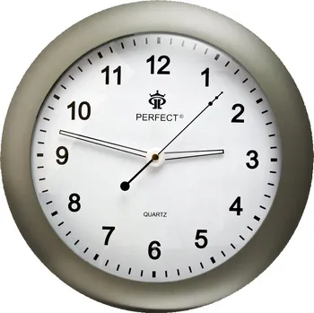 Hodiny Nástěnné hodiny Kulatý Tichý mechanismus Šedé / Bílé 30 cm Perfect