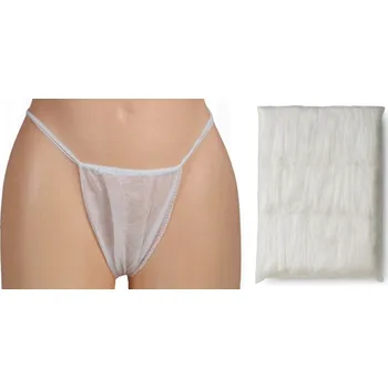 Kalhotky Tanga bílé na jedno použití dámské masážní kalhotky SPA 100 ks Y001
