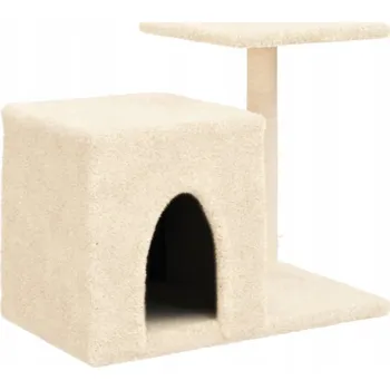 Dřevěné škrabadlo pro kočky 73x48x50,5 cm Krémové