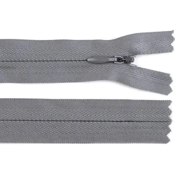 Zip Zip skrytý nedělitelný 3 mm délka 40 cm - 316 šedá neutrální