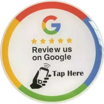 Speciální papír NFC samolepka NTAG215 100mm Google review bílá pro hodnocení v Google maps