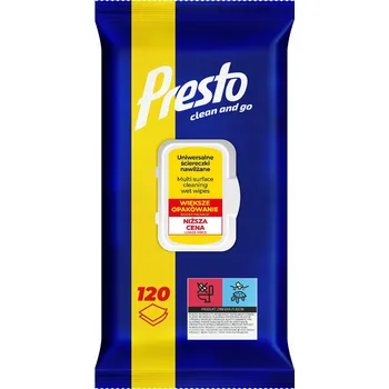 Utěrka Presto Univerzální vlhčené ubrousky 2v1 Maxi Pack 120 kusů