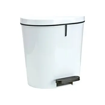 Podlahový mycí stroj Denox Oval pedálový odpadkový koš 8 l, plast, bílý