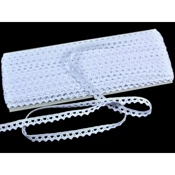 Krajka Bílá paličkovaná krajka bavlněná 75361 šíře 8 mm METRÁŽ