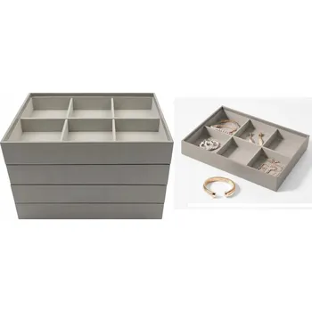 Šperkovnice Sametová Šperkovnice na náhrdelníky náušnice , 6 přihrádek