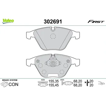 Brzdová destička Sada brzdových destiček, kotoučová brzda VALEO 302691
