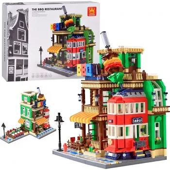 ostatní stavebnice Wange 6313 Americká BBQ restaurace, 1922 ks