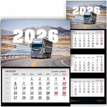 Kalendář Trojdílný kalendář 2026 Stolní nástěnný pro řidiče - různé vzory