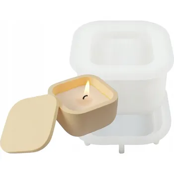 Forma na odlévání Silikonová forma na odlévání sádry KRABIČKA na svíčky, šperky s víkem GH-FS296