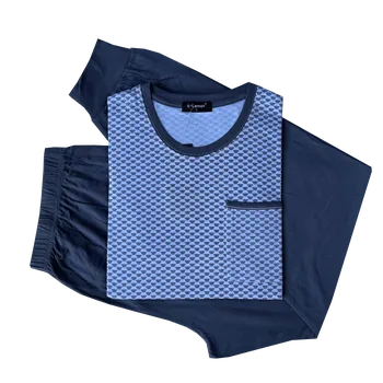 C-Lemon Pánské bavlněné pyžamo s dlouhým rukávem - Clemon AH3864-O Barva: Modrá, Velikost: M