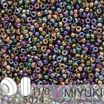 Korálek Korálky Miyuki Round 11/0. Barva Metallic Rain Mix 5014. Balení 5g.