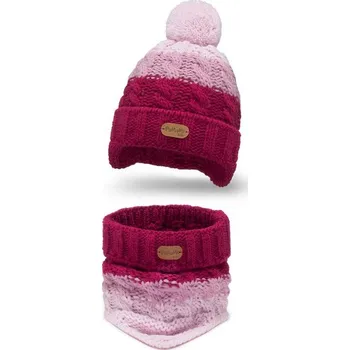 Kšiltovka Pamami Dětský zimní set Oliechh amarantová růžová One size