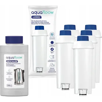 Kávovar AquaFloow odvápňovač pro kávovar + 5x filtr pro kávovar Delonghi Dinamica