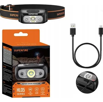 Svítilna Čelovka Superfire HL05-E, 120 lm, USB