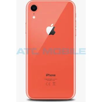 Náhradní kryt pro mobilní telefon iPhone Xr zadní kryt (sklo) korálově červený s logem (Premium) - EU, Big Hole a zpět 6 Kč s ATC Clubem