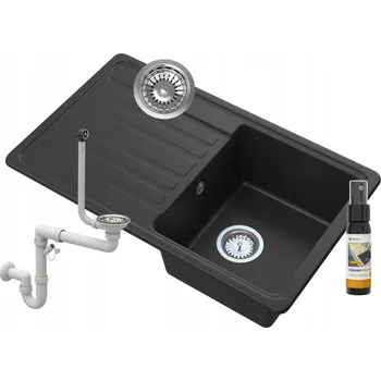 Granitový dřez Jednokomorový granitový dřez Granitan LEMON černá žula