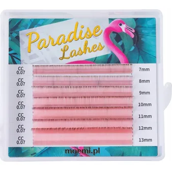 Umělé řasy Řasy Rose Gold Paradise Lashes Barevné Moemi CC 0.07 MIX (7-13mm)