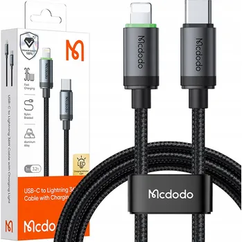 Datový kabel Kabel McDodo USB typ C - Apple Lightning 1 m černý