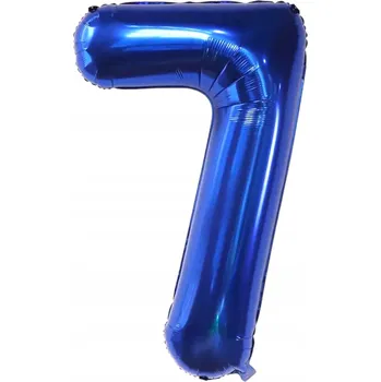 Balónek MODRÝ BALÓNEK ČÍSLICE 7 Modrý 80cm FÓLIOVÝ na NAROZENINY
