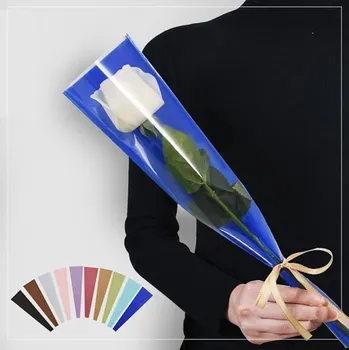 Dárková taška Dárkový obal na kytici - 100 ks Modrá