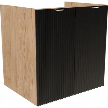 Koupelnový nábytek Skříňka pod umyvadlo 2-dveřová Černá/Ořech 60 cm, bez desky Willy