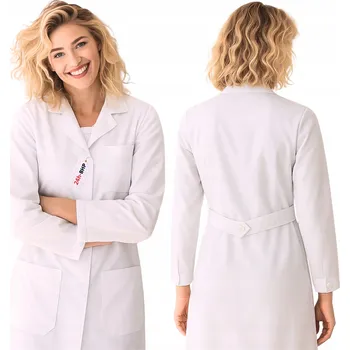 Kuchyňská zástěra Zástěra M bílá polyester 3 kapsy CE druky