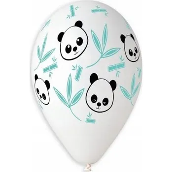 Balónek Prémiové héliové balónky s motivem Panda a bambusu, 13 palců, 5 ks