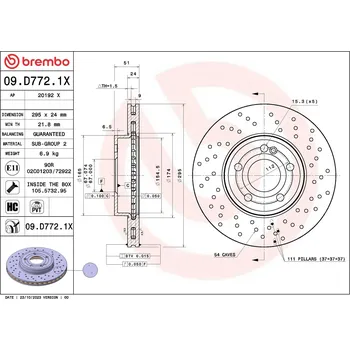 Autodíl Brzdový kotouč BREMBO 09.D772.1X