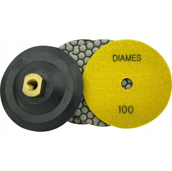 Brusný kotouč LEŠTICÍ KOTOUČ NA SUCHÝ ZPŮSOB PRO GRES 125 mm 3 KS #100 + UCHYCENÍ M14