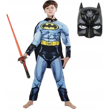 Karnevalový kostým KOSTÝM PŘEVLEK BATMAN SUPERHRDINA KOSTÝM MASKA SVĚTELNÝ MEČ 110 116