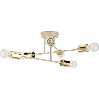 Stropní Svítidlo Robi Béžové se zlatými detaily 6xE27 50 cm Moderní Taupe
