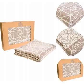 Dětská deka Béžová oboustranná deka s geometrickými vzory 100% bavlna 125x150 cm