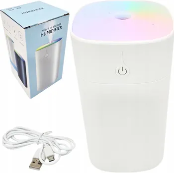 Aroma difuzér PŘENOSNÝ ZVLHČOVAČ VZDUCHU USB DIFUZÉR AROMATERAPIE BÍLÝ 400ML