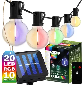 Venkovní osvětlení Solární girlanda Lumiled 1060 cm, 20 LED RGB/teplá bílá, voděodolná