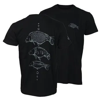 Rybářské oblečení Giants fishing Tričko pánské černé Tři kapři|vel. 2XL