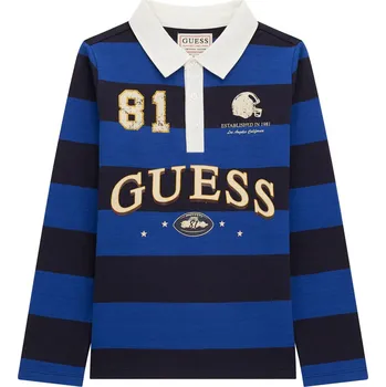 Chlapecké tričko Dětské Tričko s dlouhým rukávem GUESS HEAVY JERSEY LS POLO L4RP01KC334-SC88 – Modrá 7