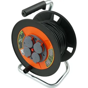 Napájecí kabel PRODLUŽOVACÍ KABEL NA BUBNU STAVEBNÍ 4 ZÁSUVKY 15M 3X1,5MM 16A GUMA IP44